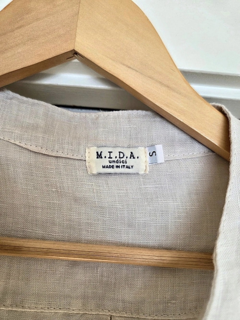 Made In Italy M.I.D.A. 100% Linen Button Front Shirt Size Small